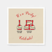 Funny Wine Birthday Party Cartoon Napkins Servet (Voorkant)