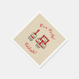 Funny Wine Birthday Party Cartoon Napkins Servet