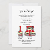 Funny Wine Birthday Party Invitations Kaart (Voorkant)