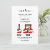 Funny Wine Birthday Party Invitations Kaart (Staand voorkant)