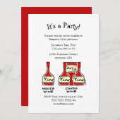 Funny Wine Birthday Party Invitations Kaart (Voorkant / Achterkant)
