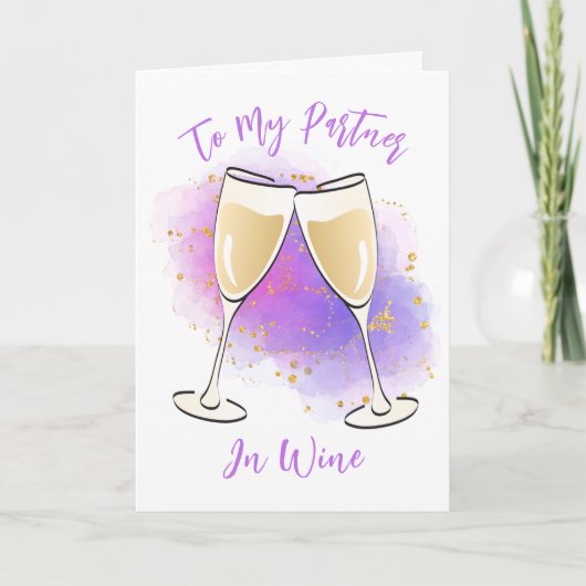 Funny Wine Birthday Toast Kaart voor haar (Voorkant)