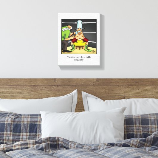 Funny Wine / Boxing Humor Canvas Print (Insitu (Slaapkamer))