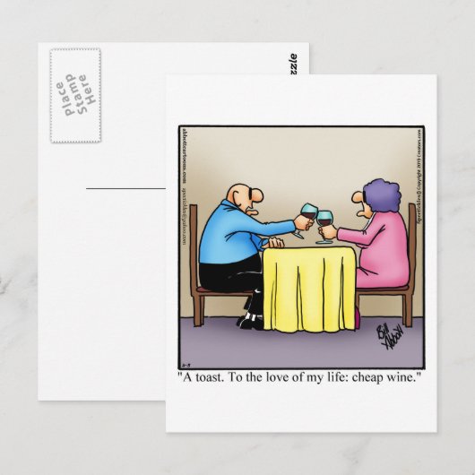 Funny Wine Briefkaart "Spectickles" (Voorkant / Achterkant)