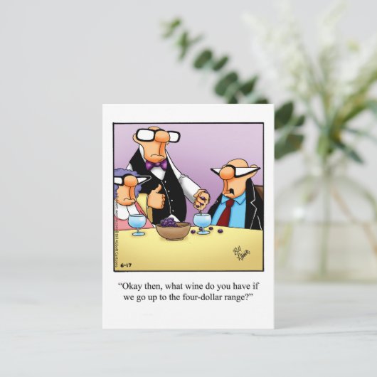 Funny Wine Briefkaart "Spectickles" (Staand voorkant)