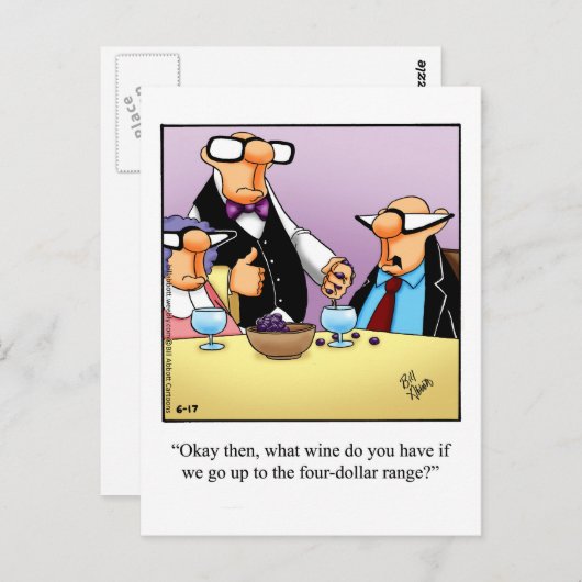 Funny Wine Briefkaart "Spectickles" (Voorkant / Achterkant)