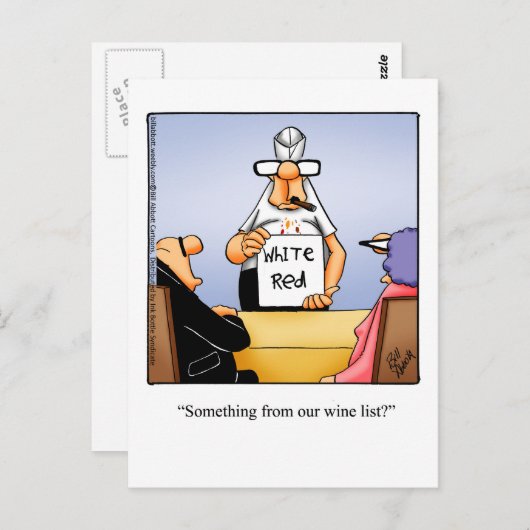 Funny Wine Briefkaart "Spectickles" (Voorkant / Achterkant)