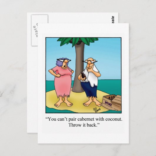 Funny Wine Briefkaart "Spectickles" (Voorkant / Achterkant)