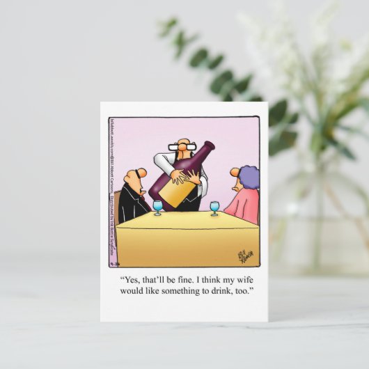 Funny Wine Briefkaart "Spectickles" (Staand voorkant)