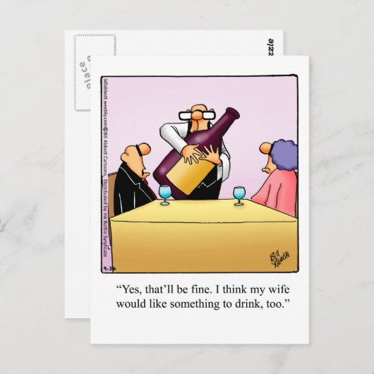 Funny Wine Briefkaart "Spectickles" (Voorkant / Achterkant)