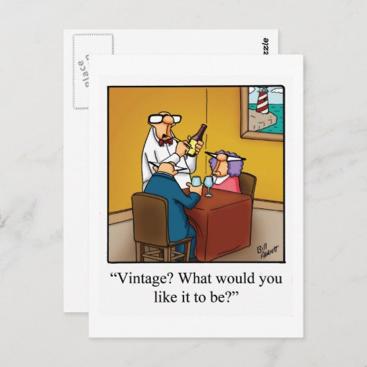 Funny Wine Briefkaart "Spectickles" (Voorkant / Achterkant)