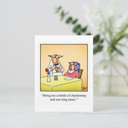 Funny Wine Briefkaart "Spectickles" (Staand voorkant)