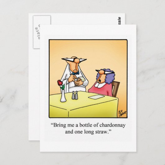 Funny Wine Briefkaart "Spectickles" (Voorkant / Achterkant)