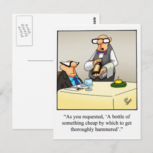 Funny Wine Briefkaart "Spectickles" (Voorkant / Achterkant)