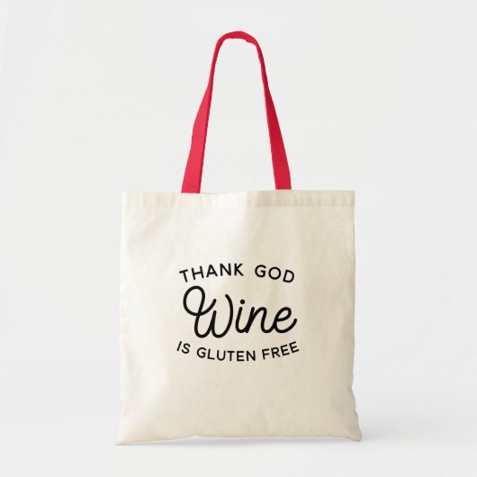 Funny wine canvas tas, Gluten Free Tote Bag (Voorkant)