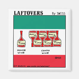 Funny Wine Cartoon Art Italiaanse vinnflessen Magneet