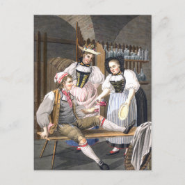 Funny Wine Cellar Swiss Drink Scene Briefkaart