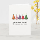 Funny Wine Christmas Card Holiday Spirit Quote Kaart (Gele Bloem)