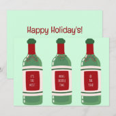 Funny Wine Christmas Kaart (Voorkant / Achterkant)