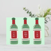 Funny Wine Christmas Kaart (Staand voorkant)