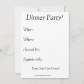 Funny Wine & Dinner Party-uitnodigingen Kaart (Achterkant)