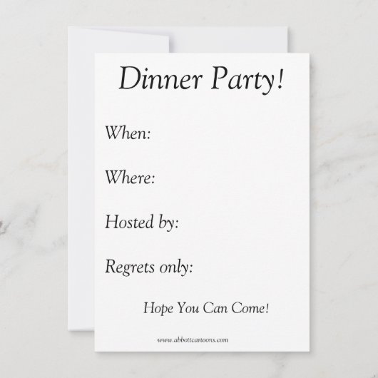 Funny Wine & Dinner Party-uitnodigingen Kaart (Achterkant)