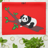 Funny Wine Drink Panda-Beer in de boomstructuur Theedoek (Gevouwen)