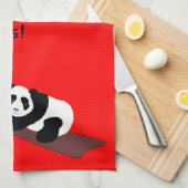 Funny Wine Drink Panda-Beer in de boomstructuur Theedoek (Quarter Fold)