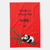 Funny Wine Drink Panda-Beer in de boomstructuur Theedoek (Verticaal)