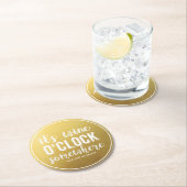 Funny Wine Drinkers  Typografie Gold Ronde Kartonnen Onderzetter (Insitu)