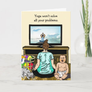Funny Wine en Yoga Humor Friendship Kaart