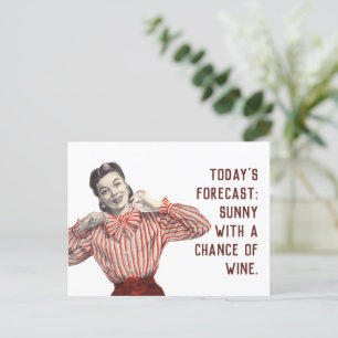 Funny Wine Forecast  Vrouw Briefkaart