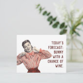 Funny Wine Forecast  Vrouw Briefkaart (Staand voorkant)