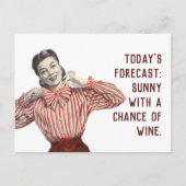 Funny Wine Forecast  Vrouw Briefkaart (Voorkant)