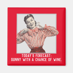 Funny Wine Forecast  Vrouw Magneet