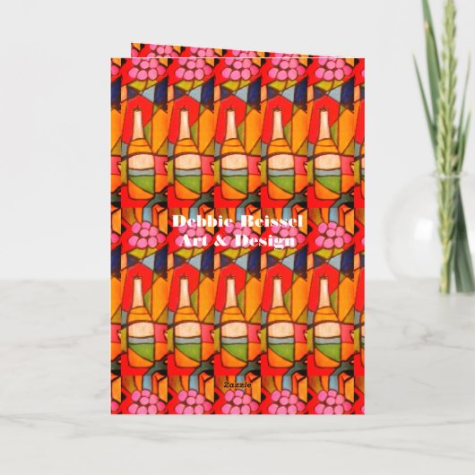 Funny wine gezegde, 5" x 7" Folded Greeting ICard Kaart (Achterkant)