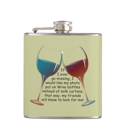 Funny Wine Gezegde Flask Heupfles (Voorkant)