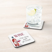 Funny Wine Gezegde Quote Bier Onderzetter (Rechterzijde)