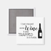 Funny Wine Gezegde Quote uit fles Magneet (Voorkant / Achterkant)