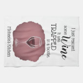 Funny Wine Gezegde Quote uit fles Theedoek (Horizontaal)