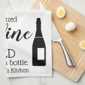 Funny Wine Gezegde Quote uit fles Theedoek (Quarter Fold)