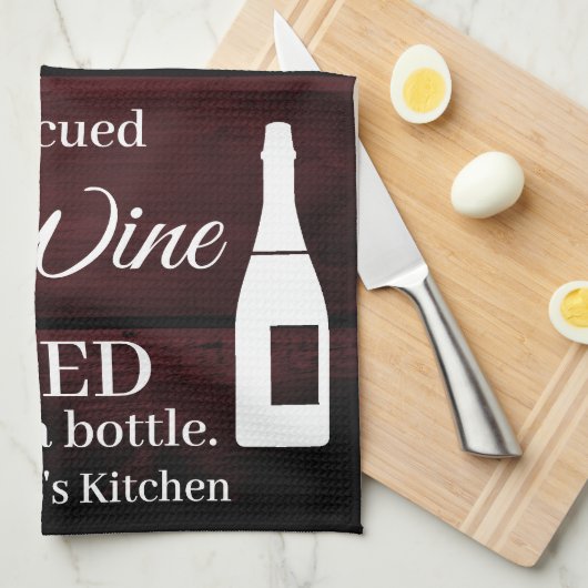 Funny Wine Gezegde Quote uit flesje Rustic Theedoek (Quarter Fold)