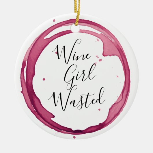 Funny Wine Girl was kerst verspild Keramisch Ornament (Voorkant)