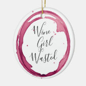Funny Wine Girl was kerst verspild Keramisch Ornament (Links)