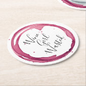 Funny Wine Girl Wast Round Paper Onderzetter (Gebogen)