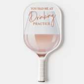 Funny Wine Glass "Drink Praktijk" Boho Colors Pickleball Paddle (Achterkant)