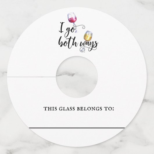 Funny Wine Glass marker Identifier papier Label (Voorkant)