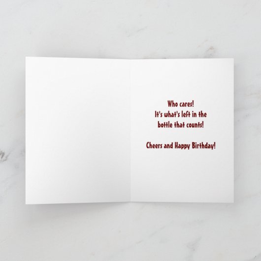 Funny Wine Happy Birthday  Kaart (Binnen)