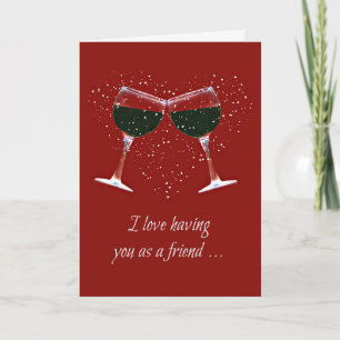 Funny Wine Happy Birthday Kaart voor Vriend