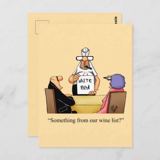 Funny Wine Humor Briefkaart (Voorkant / Achterkant)